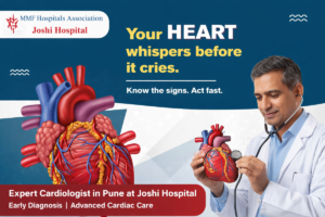 Cardiologist in Pune at Joshi Hospital demonstrating heart anatomy
