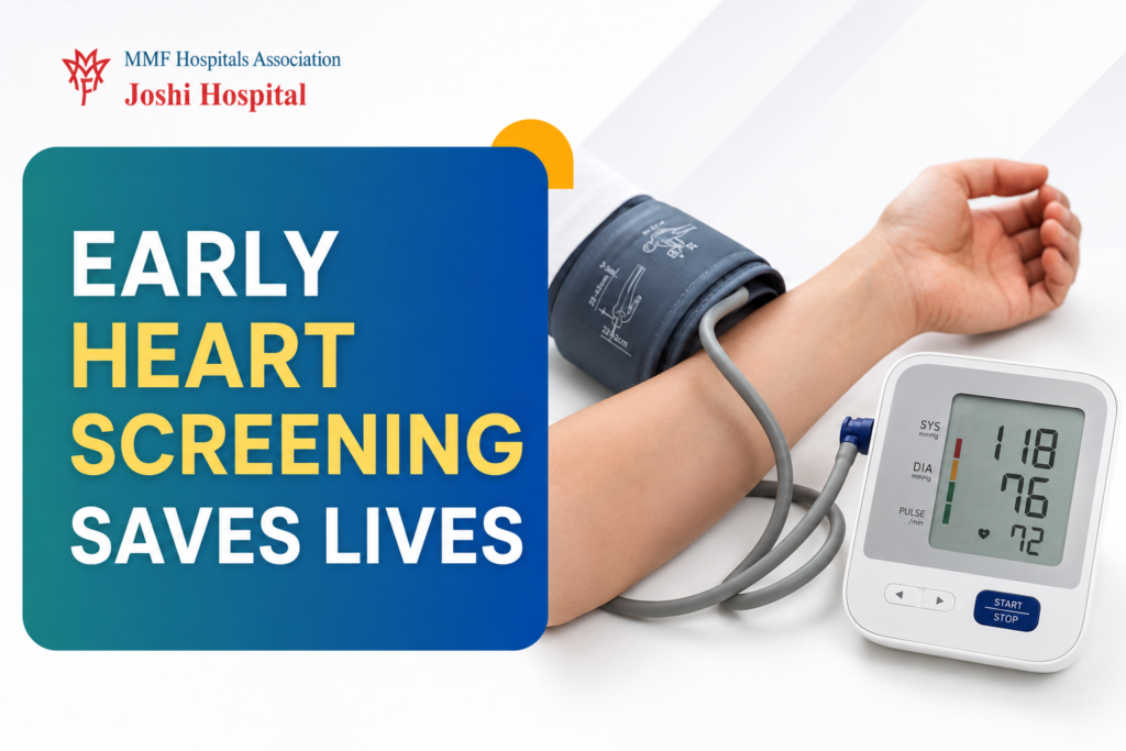 Early heart screening with blood pressure monitoring at Joshi Hospital, Heart Specialist Hospital in Pune