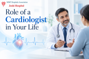 Cardiologist discussing heart health with a patient at Joshi Hospital Pune